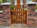 Slatted garden gate arch top